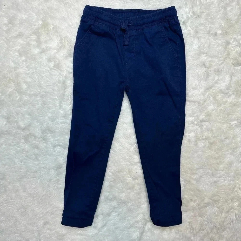 Andy & Evan Pants Tie Elastic Waist  Blue Size 5